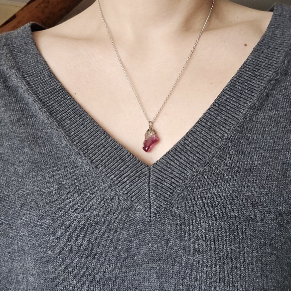 Vintage Carved Quartz Boho Bohemian Stone Necklace - Picture 7 of 13